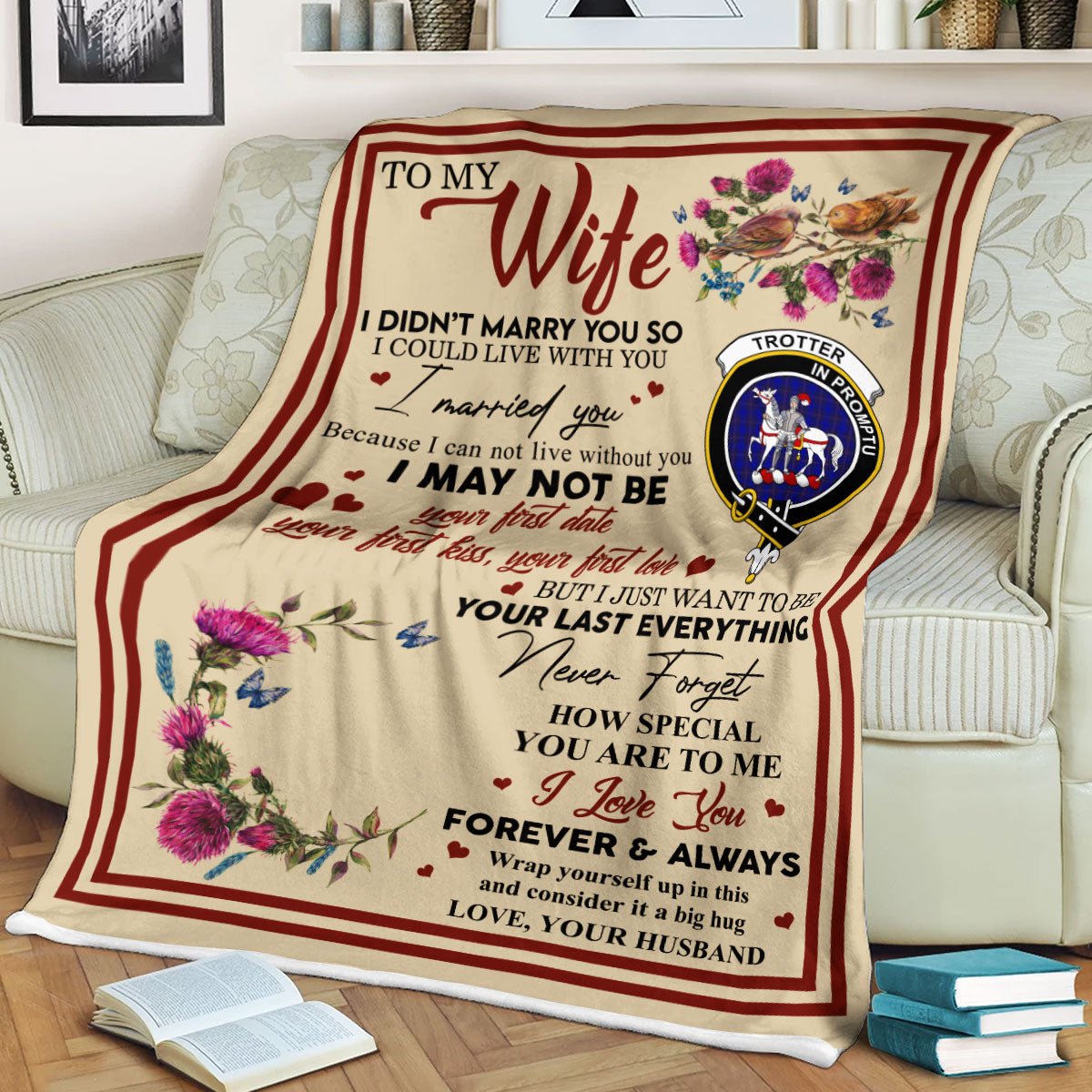Clan Blanket Trotter Tartan Crest Blanket To My Wife Style , Gift From Scottish Husband VI84 Clan Scott Tartan Today   