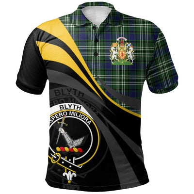 Clan Blyth Tartan Polo Shirt - Royal Coat Of Arms Style