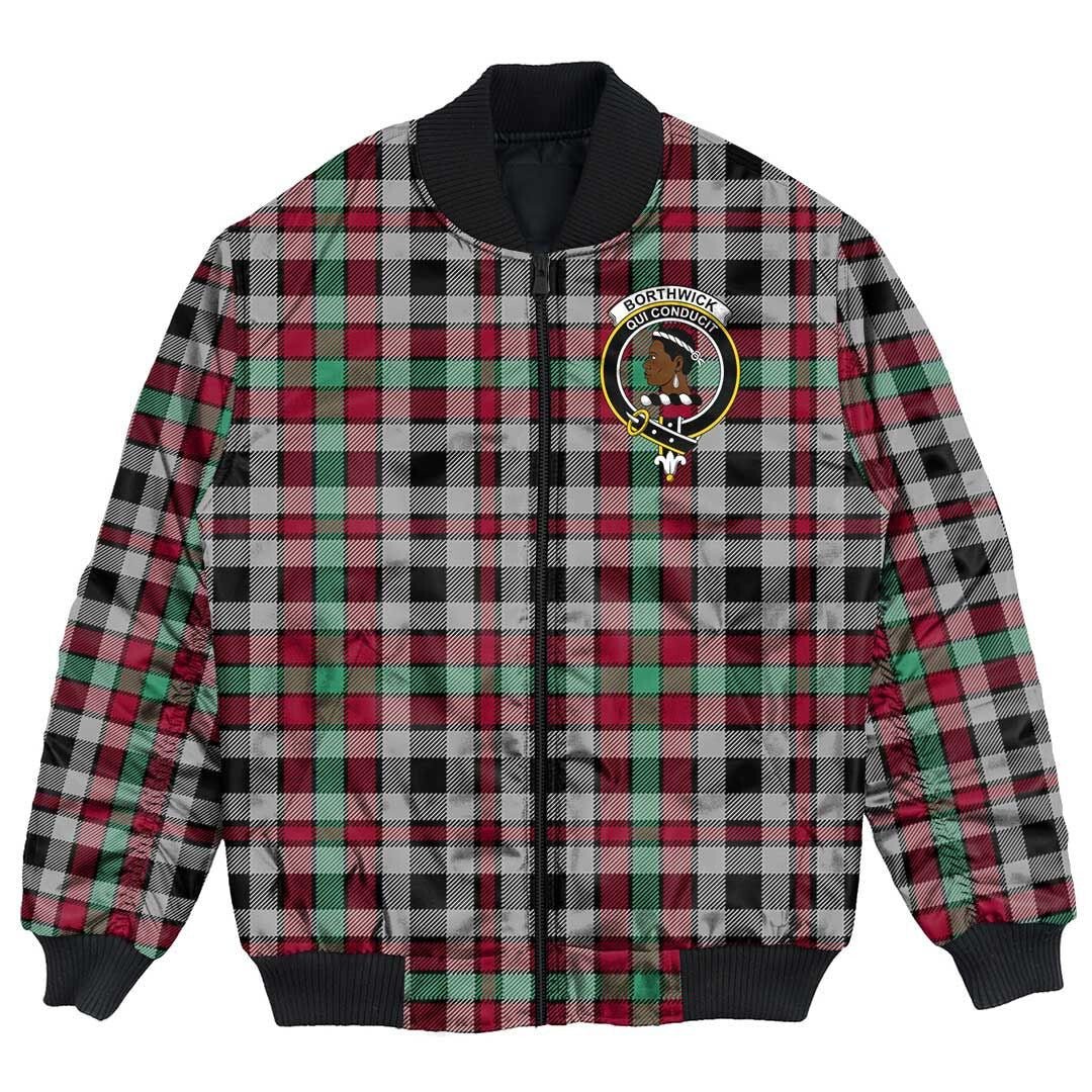 Clan Borthwick Ancient Tartan Crest Bomber Jacket ZF75 Clan Borthwick (Borthwick Tartan) Tartan Bomber Jacket   