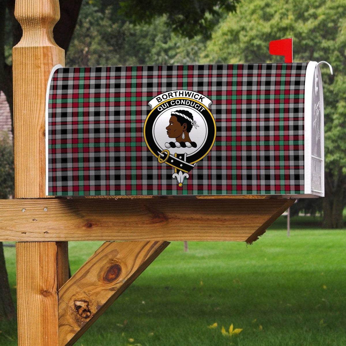 Clan Borthwick Ancient Tartan Crest Mailbox WO74 Clan Borthwick (Borthwick Tartan) Tartan Today   