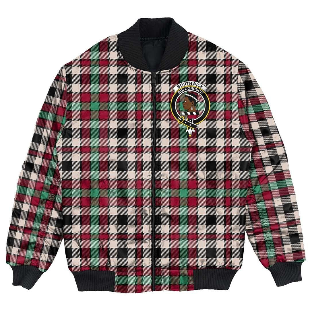 Clan Borthwick Dress Ancient Tartan Crest Bomber Jacket XR75 Clan Borthwick (Borthwick Tartan) Tartan Bomber Jacket   