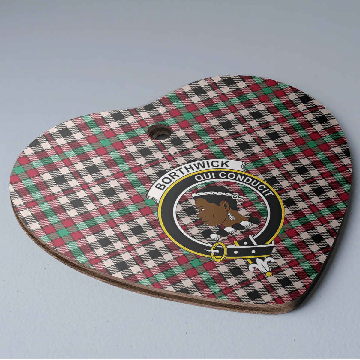 Clan Borthwick Dress Ancient Tartan Crest Heart Ceramic Ornament VQ75 Borthwick Dress Ancient Tartan Tartan Christmas   