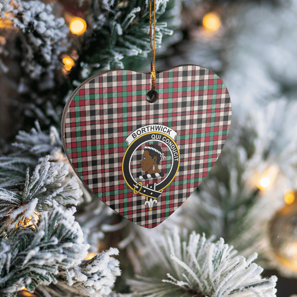 Clan Borthwick Dress Ancient Tartan Crest Heart Ceramic Ornament VQ75 Borthwick Dress Ancient Tartan Tartan Christmas   