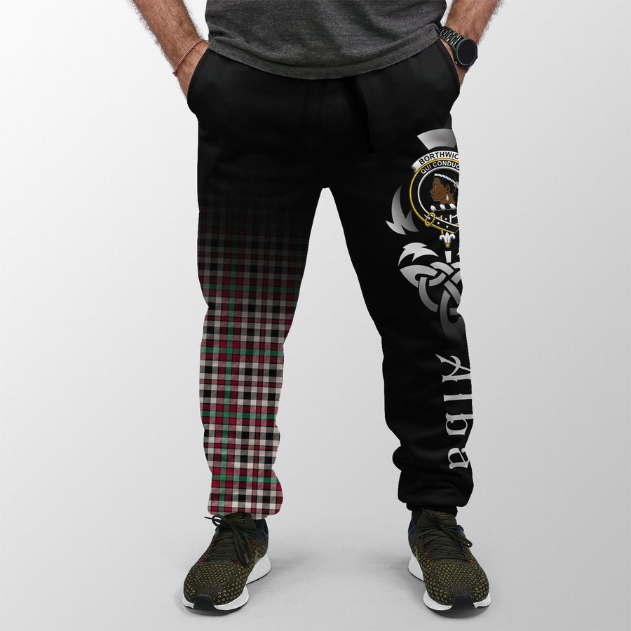 Clan Borthwick Dress Ancient Tartan Crest Jogger Sweatpants Alba Celtic Style