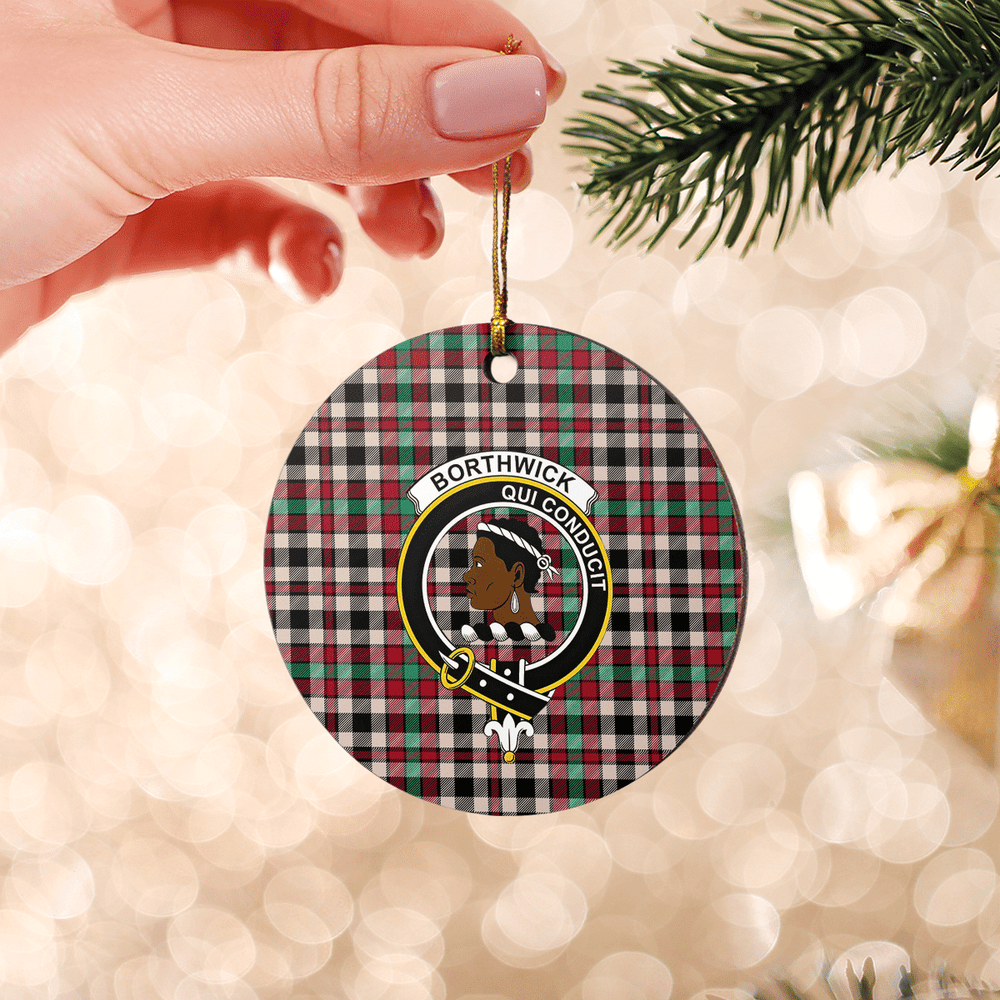 Clan Borthwick Dress Ancient Tartan Crest Round Ceramic Ornament RY55 Borthwick Dress Ancient Tartan Tartan Christmas   