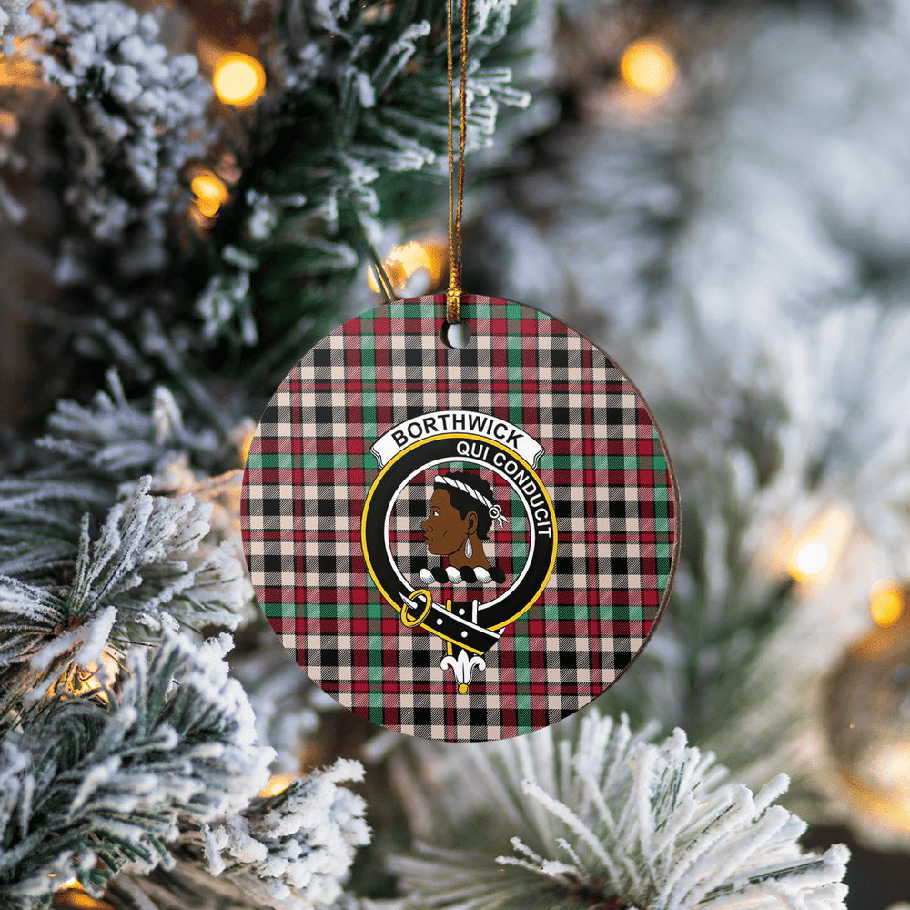 Clan Borthwick Dress Ancient Tartan Crest Round Ceramic Ornament RY55 Borthwick Dress Ancient Tartan Tartan Christmas   
