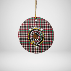 Clan Borthwick Dress Ancient Tartan Crest Round Ceramic Ornament RY55 Borthwick Dress Ancient Tartan Tartan Christmas   