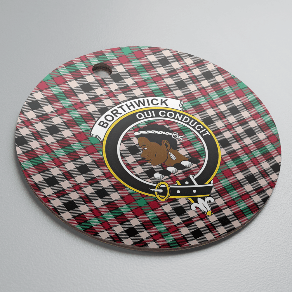 Clan Borthwick Dress Ancient Tartan Crest Round Ceramic Ornament RY55 Borthwick Dress Ancient Tartan Tartan Christmas   