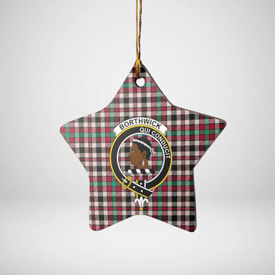Clan Borthwick Dress Ancient Tartan Crest Star Ceramic Ornament