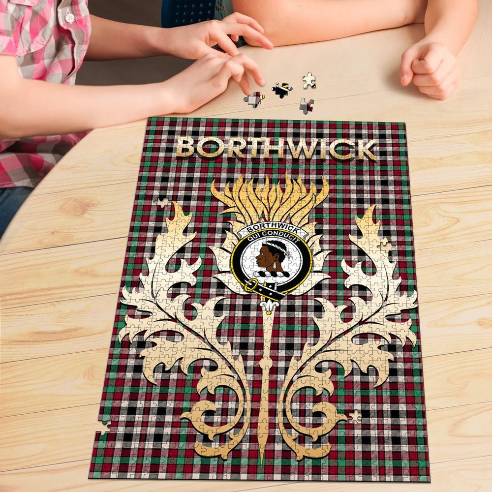 Clan Borthwick Dress Ancient Tartan Crest Thistle Jigsaw Puzzles Gift For Family CI72 Clan Borthwick (Borthwick Tartan) Tartan Today   