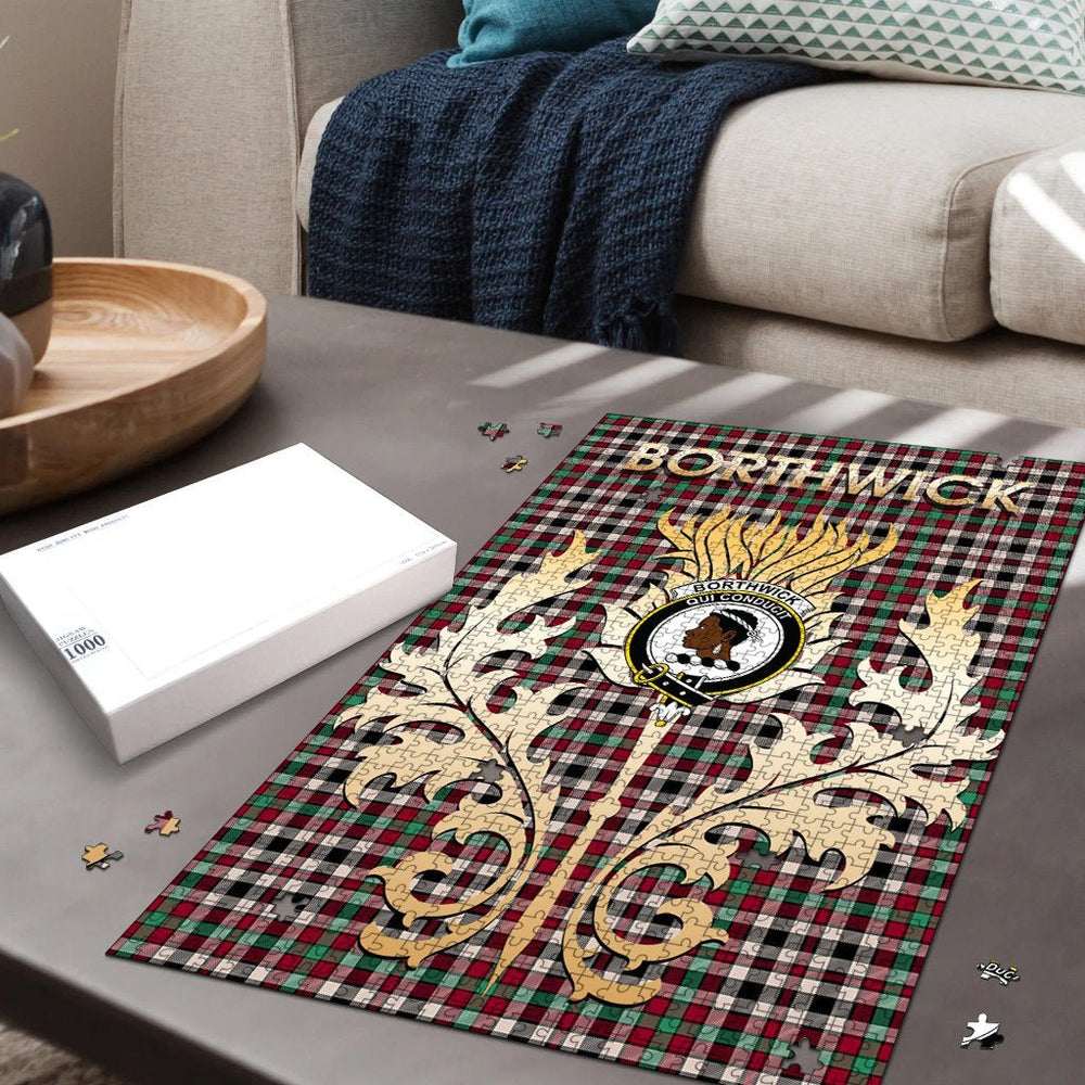 Clan Borthwick Dress Ancient Tartan Crest Thistle Jigsaw Puzzles Gift For Family CI72 Clan Borthwick (Borthwick Tartan) Tartan Today   
