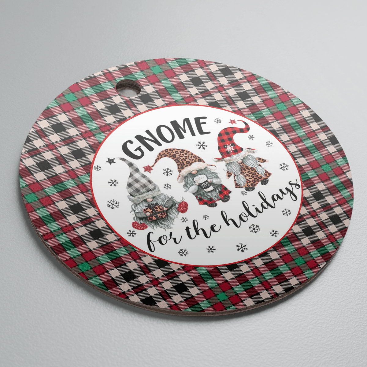 Clan Borthwick Dress Ancient Tartan Gnome Round Ceramic Ornament YJ33 Borthwick Dress Ancient Tartan Tartan Christmas   