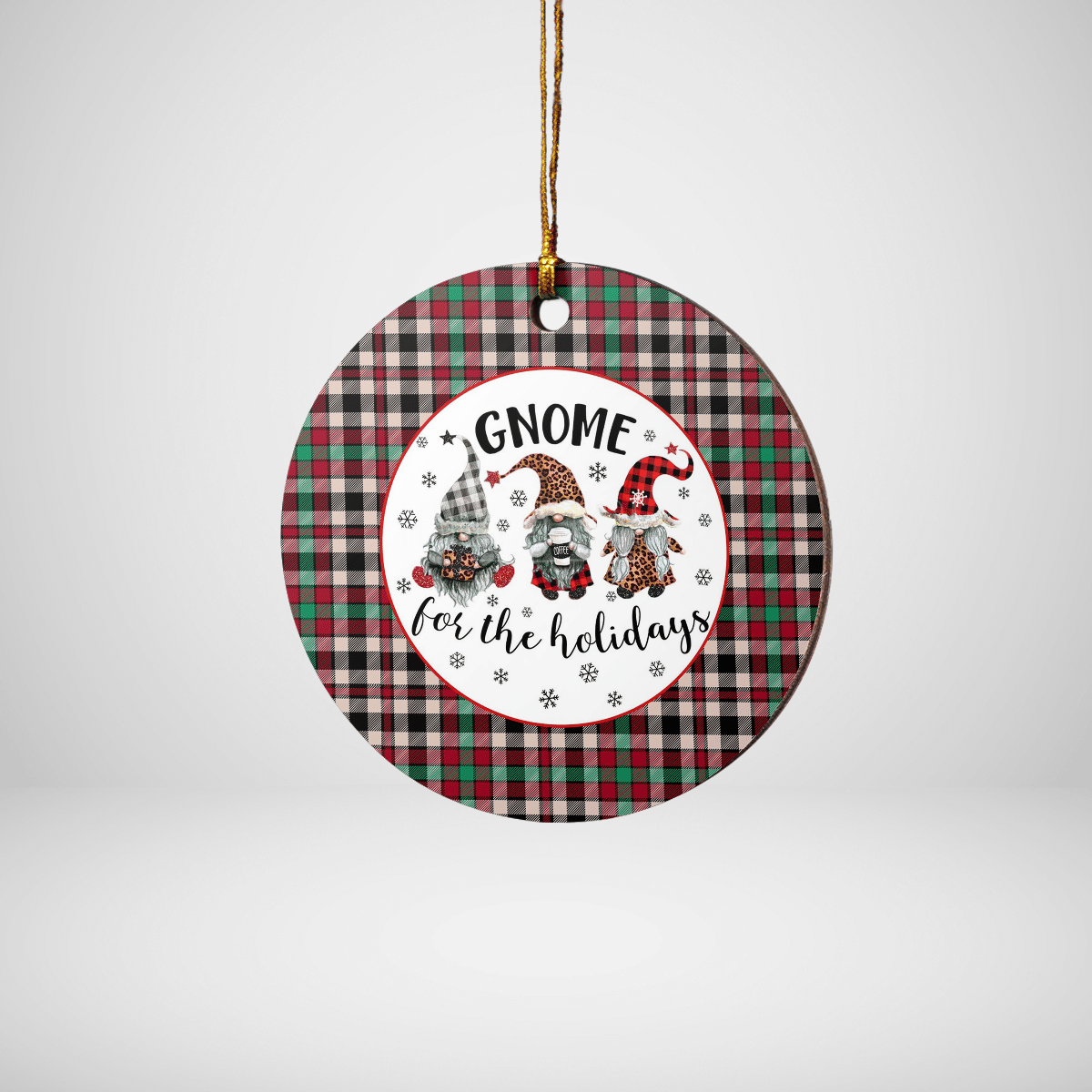 Clan Borthwick Dress Ancient Tartan Gnome Round Ceramic Ornament YJ33 Borthwick Dress Ancient Tartan Tartan Christmas   