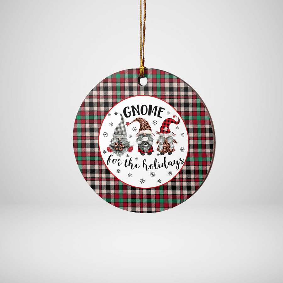 Clan Borthwick Dress Ancient Tartan Gnome Round Ceramic Ornament YJ33 Borthwick Dress Ancient Tartan Tartan Christmas   
