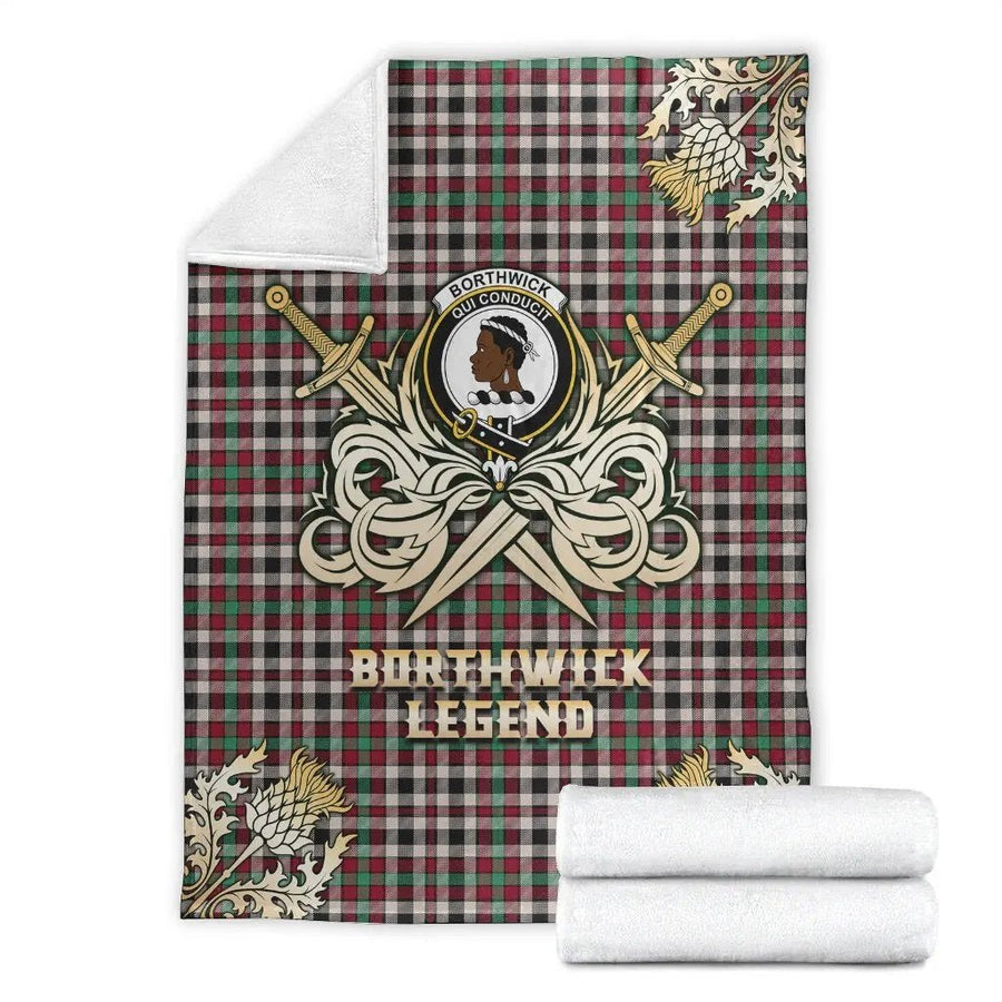 Clan Borthwick Dress Ancient Tartan Gold Courage Symbol Blanket