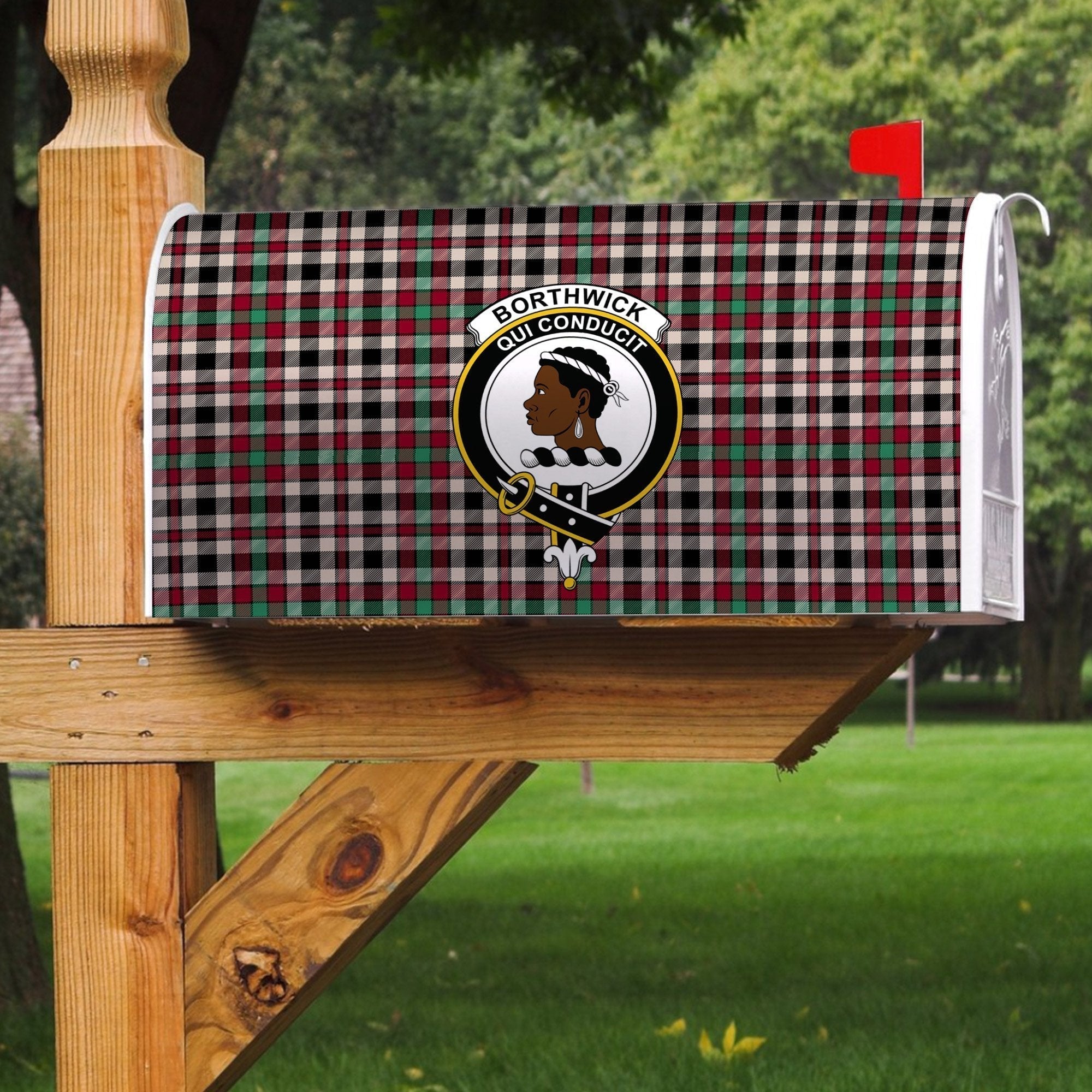 Clan Borthwick Dress Tartan Crest Mailbox US49 Clan Borthwick (Borthwick Tartan) Tartan Today   
