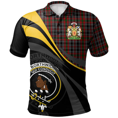 Clan Borthwick Hunting Tartan Polo Shirt - Royal Coat Of Arms Style