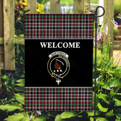 Clan Borthwick Tartan Crest Black Garden Flag
