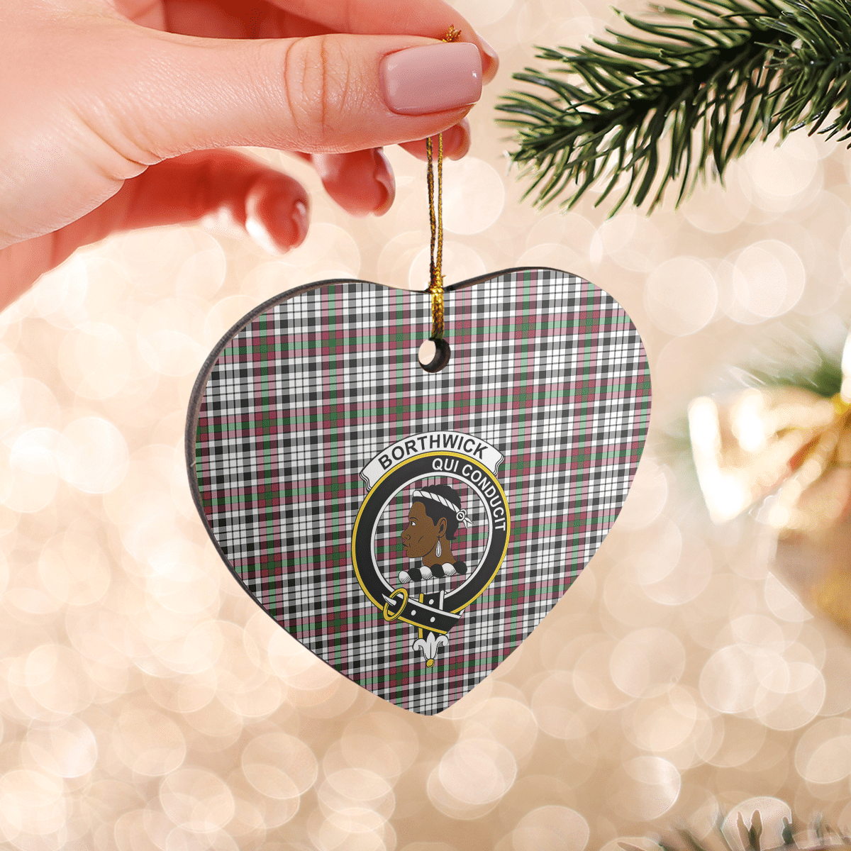 Clan Borthwick Tartan Crest Heart Ceramic Ornament HM85 Borthwick Tartan Tartan Christmas   