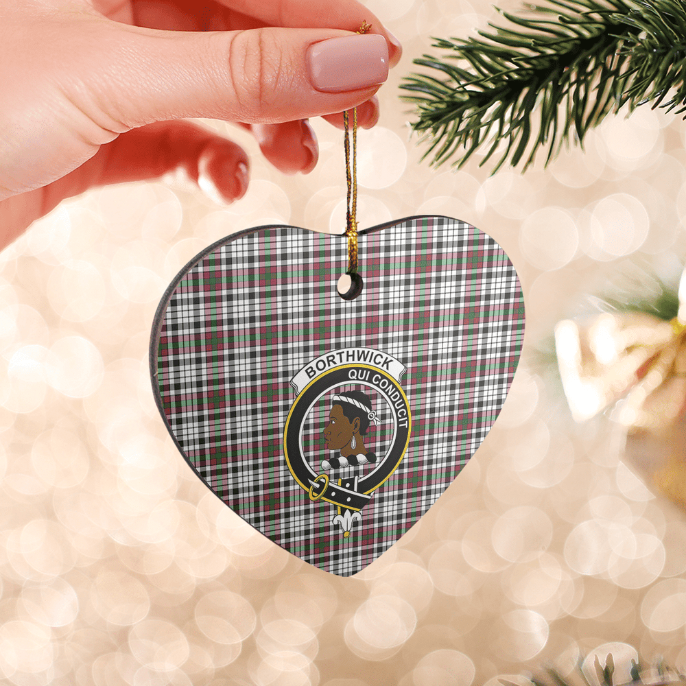 Clan Borthwick Tartan Crest Heart Ceramic Ornament HM85 Borthwick Tartan Tartan Christmas   