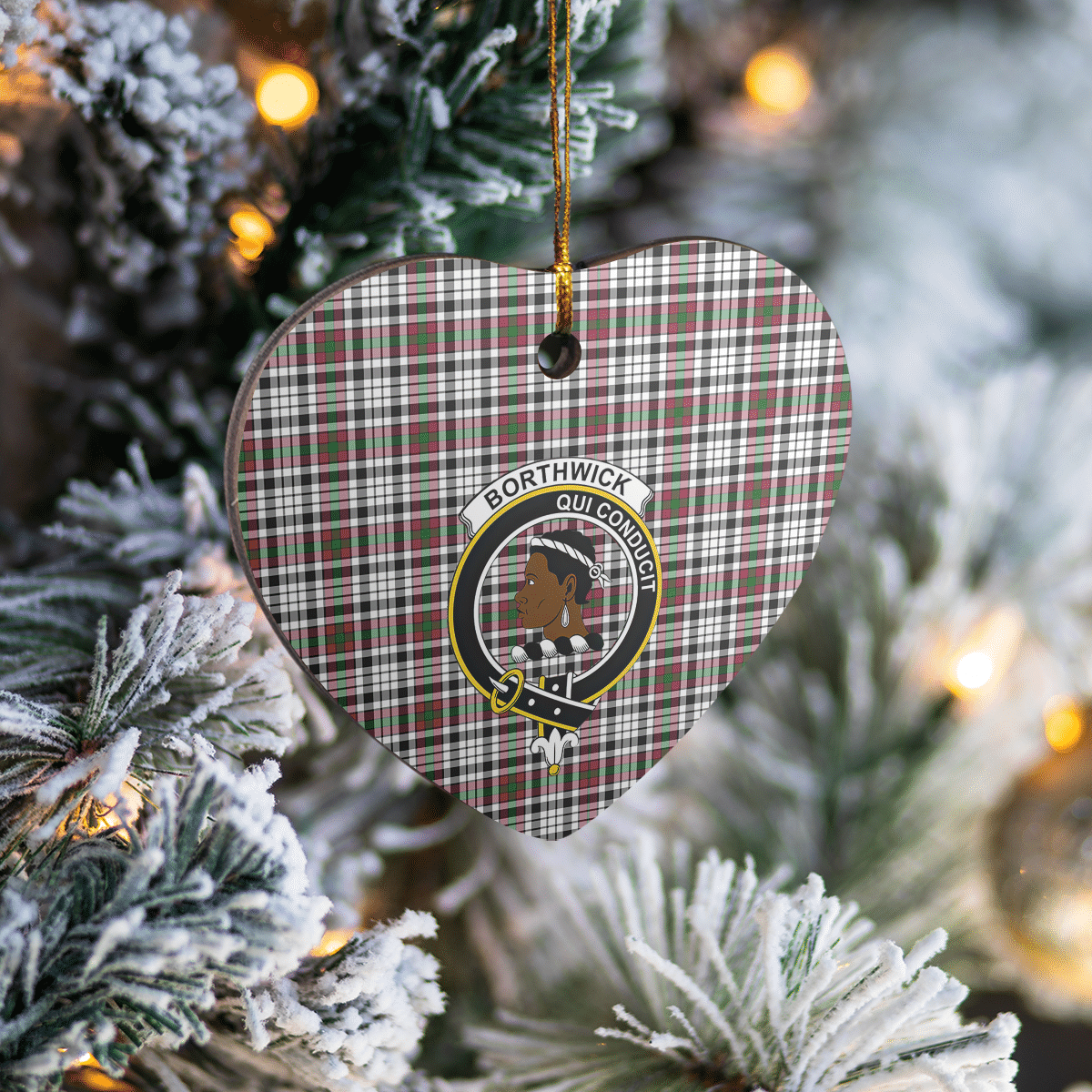 Clan Borthwick Tartan Crest Heart Ceramic Ornament HM85 Borthwick Tartan Tartan Christmas   