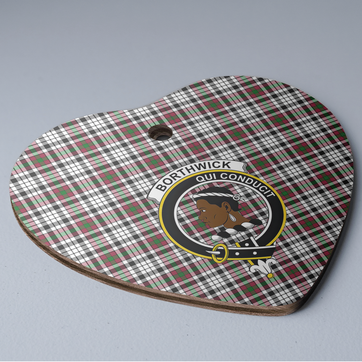 Clan Borthwick Tartan Crest Heart Ceramic Ornament HM85 Borthwick Tartan Tartan Christmas   