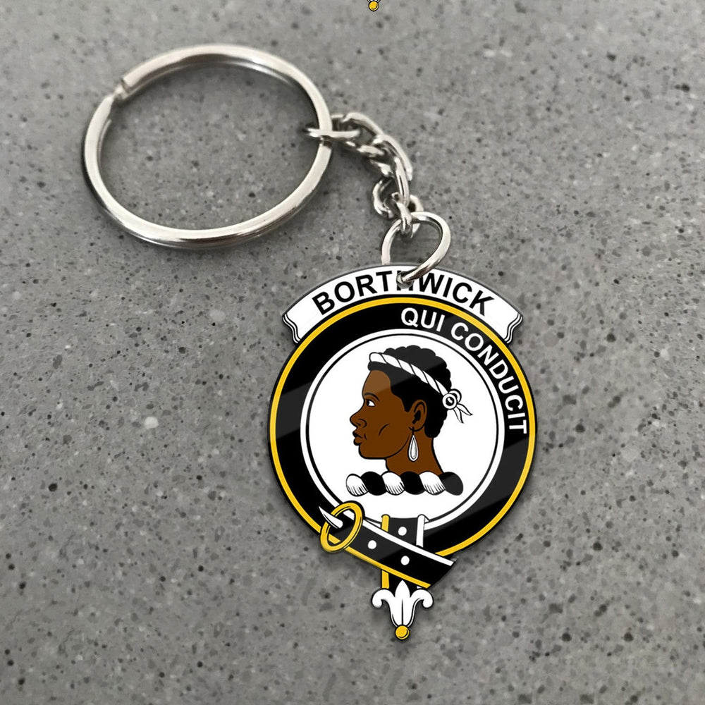 Clan Borthwick Tartan Crest Keychain OX13 Clan Borthwick (Borthwick Tartan) Tartan Today   