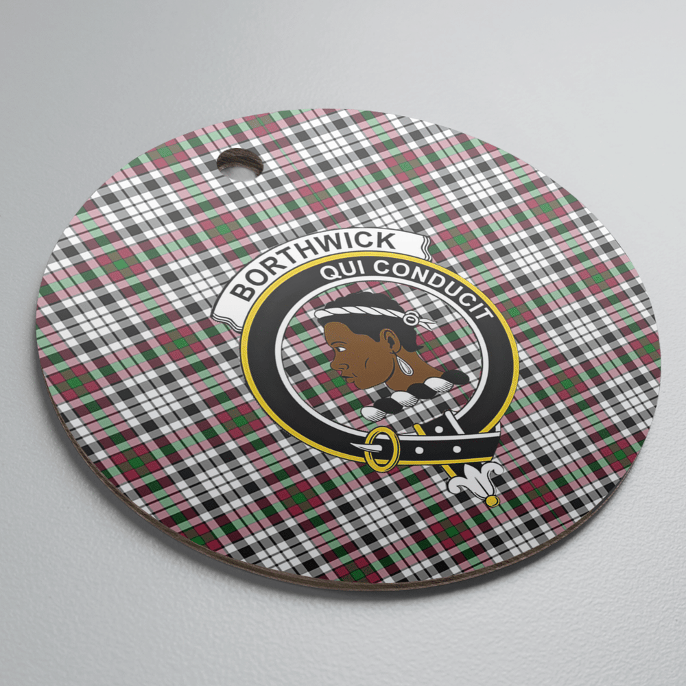 Clan Borthwick Tartan Crest Round Ceramic Ornament HC43 Borthwick Tartan Tartan Christmas   