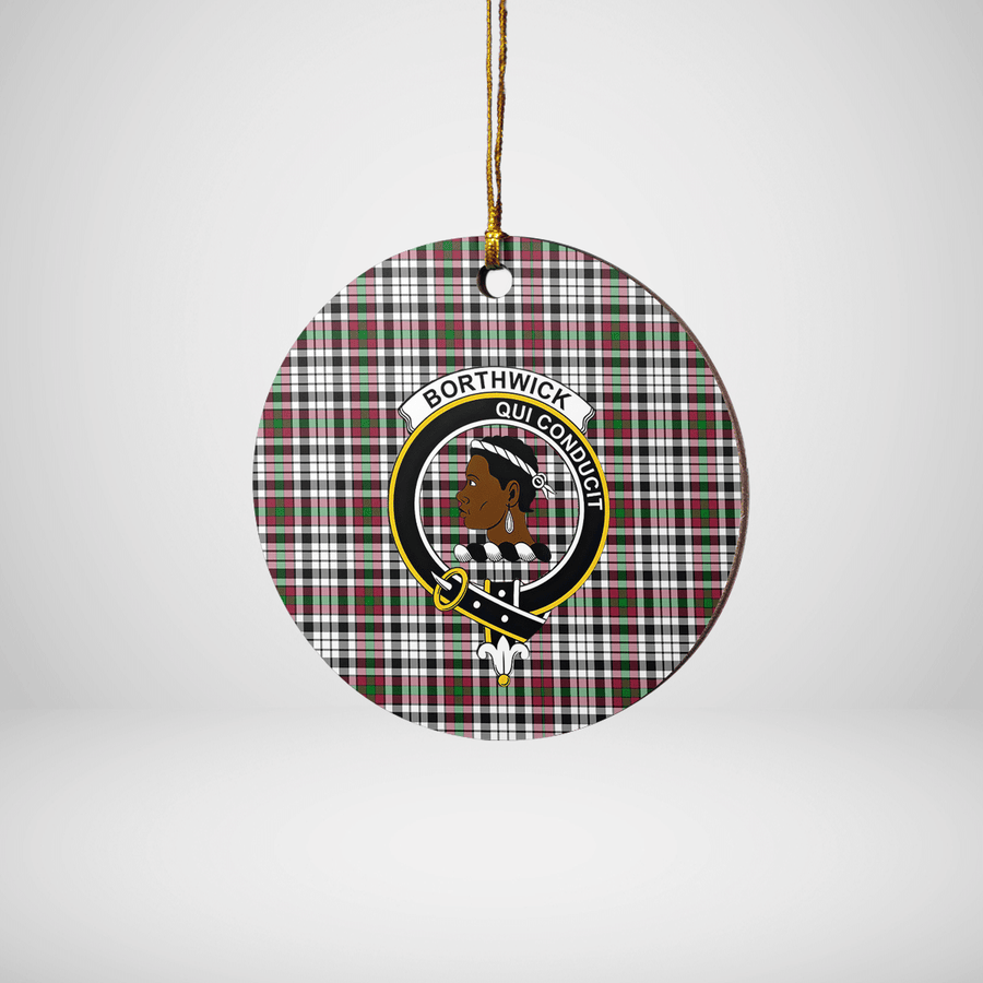 Clan Borthwick Tartan Crest Round Ceramic Ornament HC43 Borthwick Tartan Tartan Christmas   