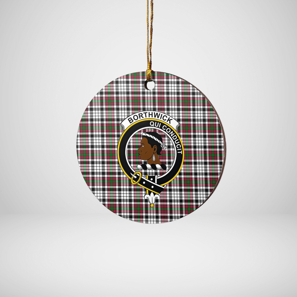 Clan Borthwick Tartan Crest Round Ceramic Ornament HC43 Borthwick Tartan Tartan Christmas   