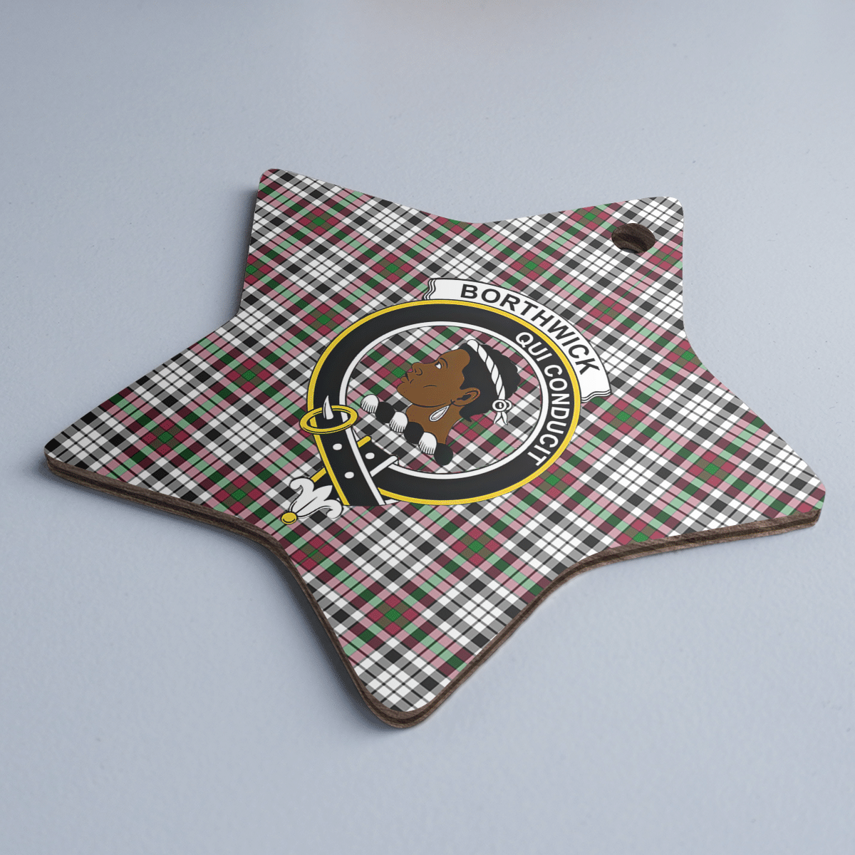 Clan Borthwick Tartan Crest Star Ceramic Ornament JB81 Borthwick Tartan Tartan Christmas   