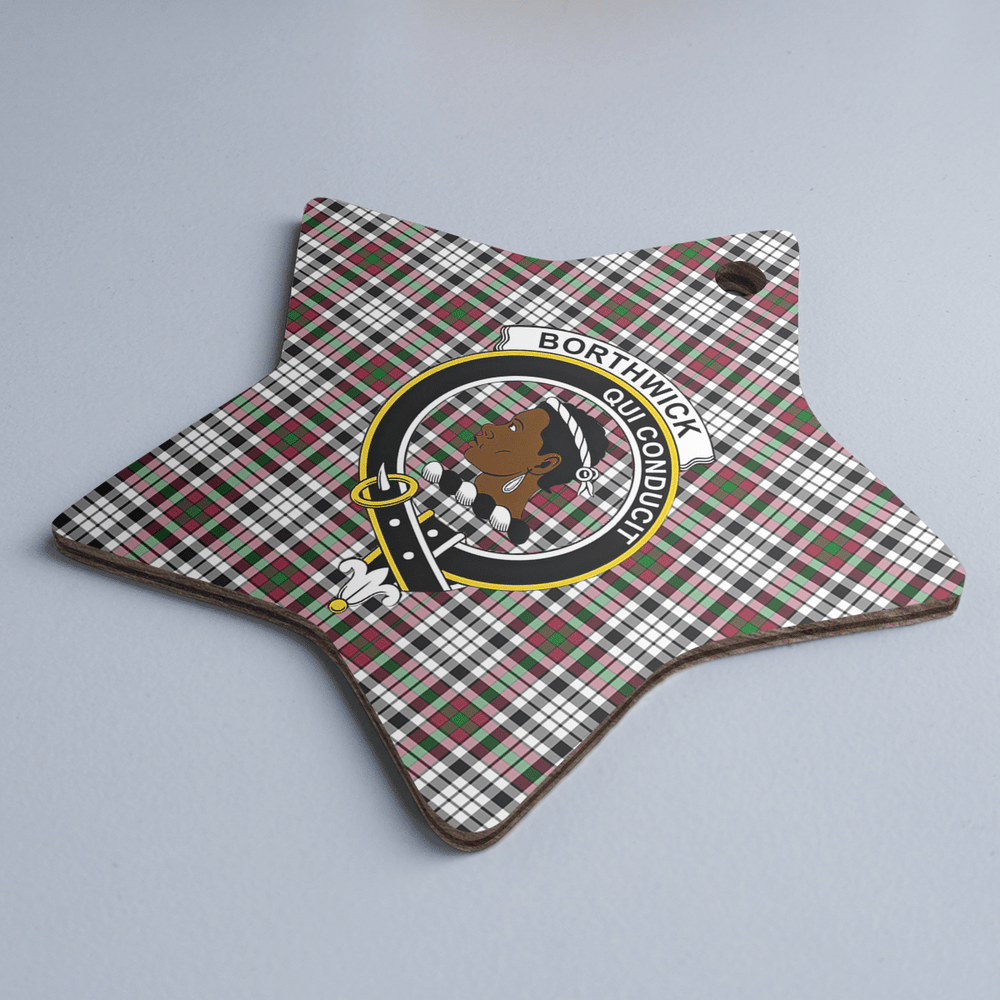 Clan Borthwick Tartan Crest Star Ceramic Ornament JB81 Borthwick Tartan Tartan Christmas   