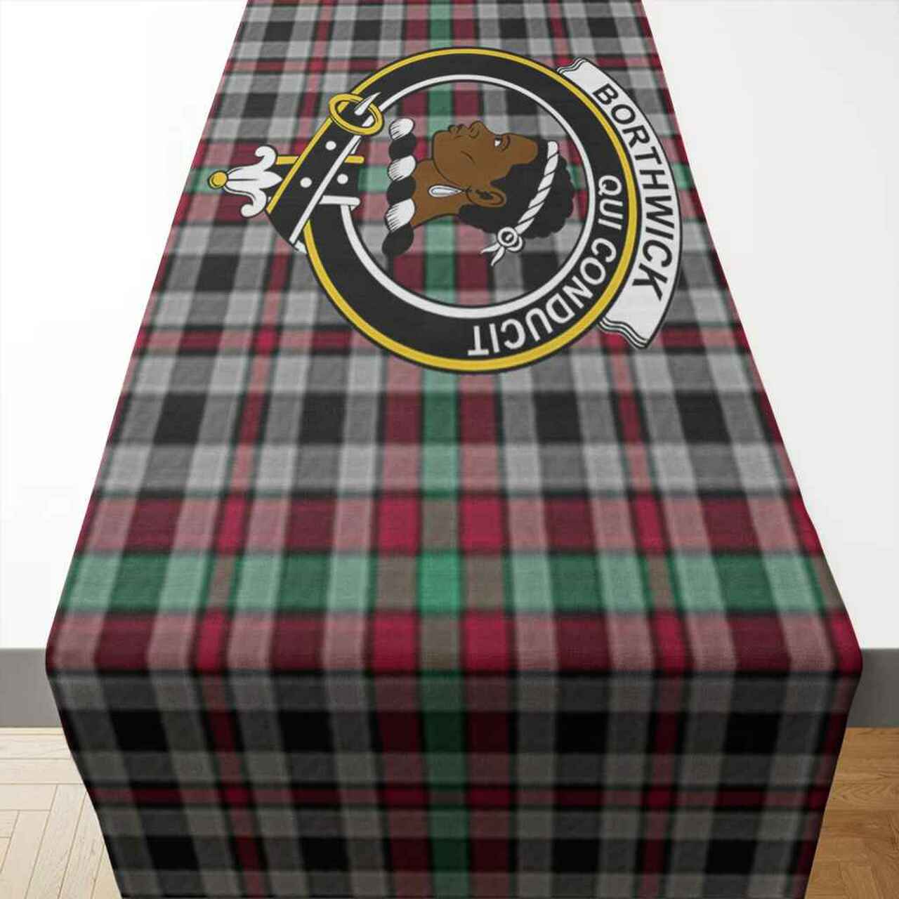 Clan Borthwick Tartan Crest Table Runner Cotton XN28 Clan Borthwick (Borthwick Tartan) Tartan Table Runner   