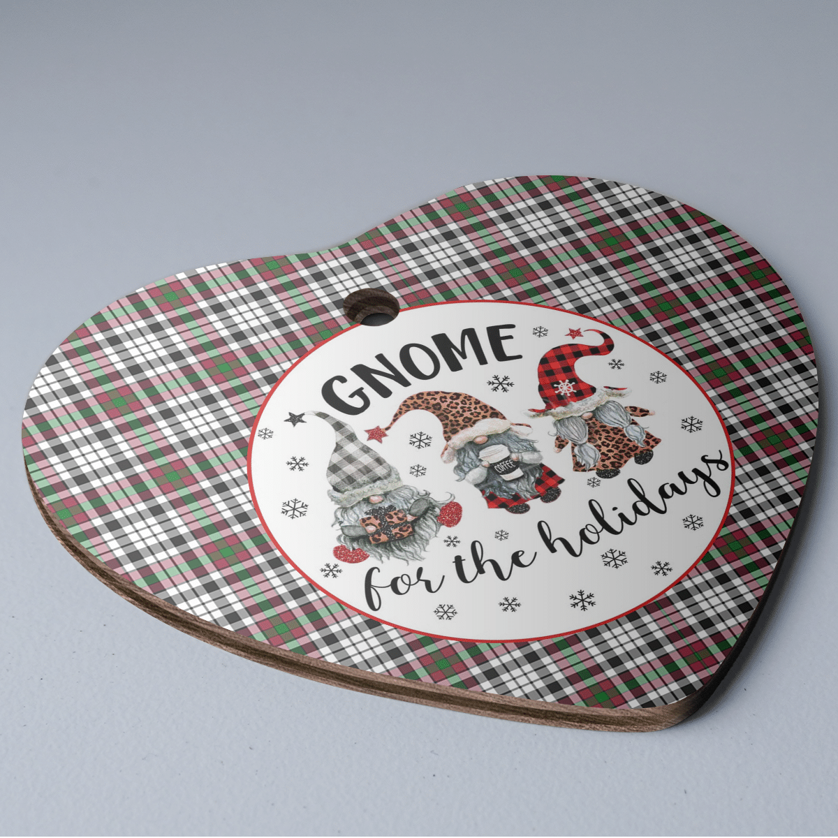 Clan Borthwick Tartan Gnome Heart Ceramic Ornament EG38 Borthwick Tartan Gnome Tartan Christmas   