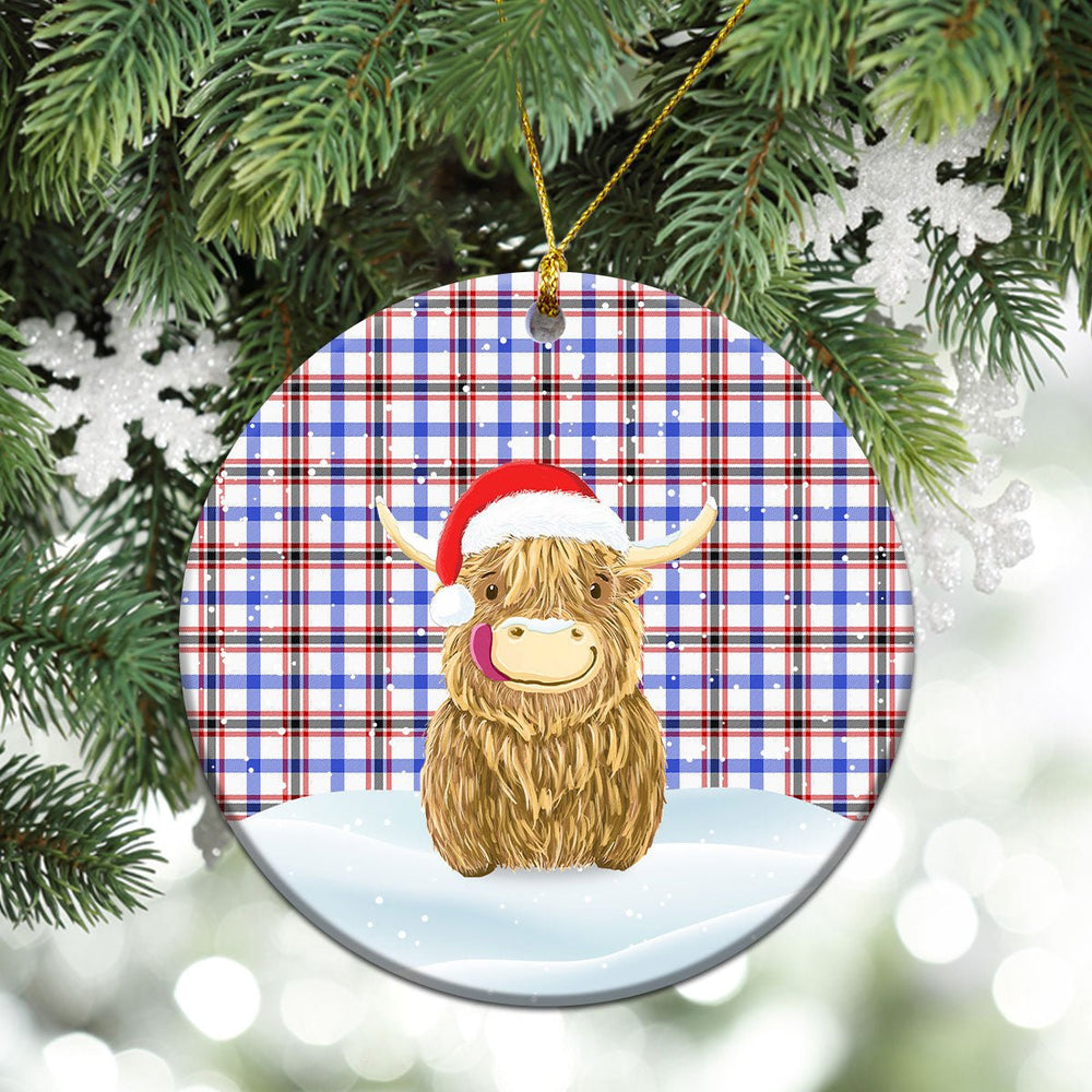 Clan Boswell Modern Tartan Christmas Ceramic Ornament Highland Cows Style LU16 Boswell Modern Tartan Tartan Ornament   