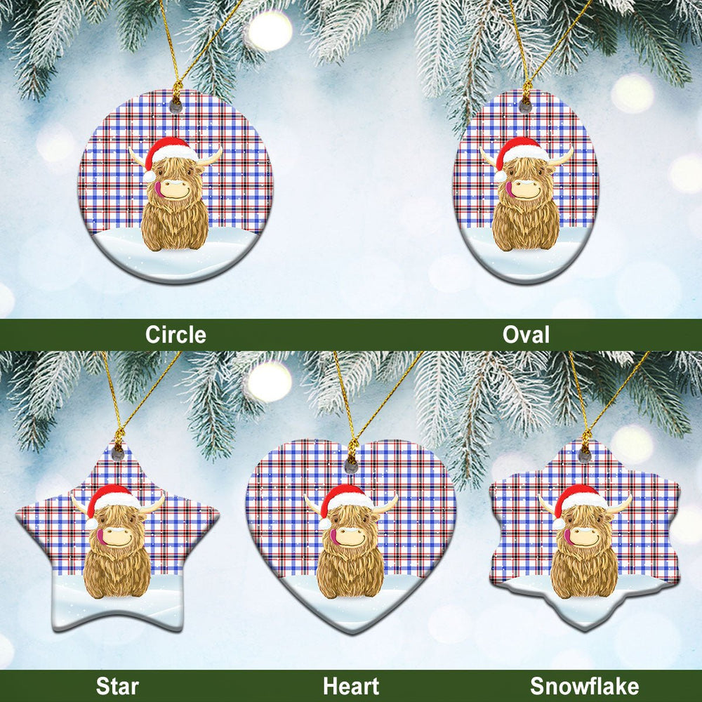 Clan Boswell Modern Tartan Christmas Ceramic Ornament Highland Cows Style LU16 Boswell Modern Tartan Tartan Ornament   