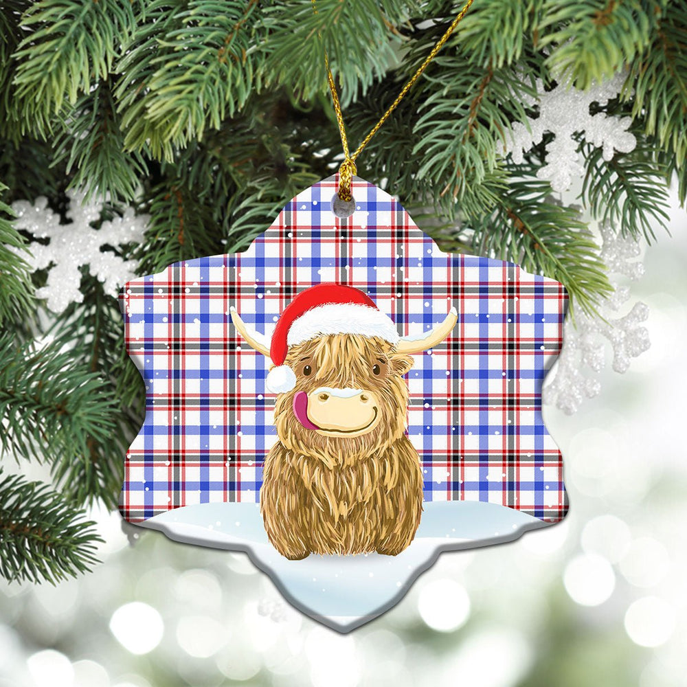Clan Boswell Modern Tartan Christmas Ceramic Ornament Highland Cows Style LU16 Boswell Modern Tartan Tartan Ornament   