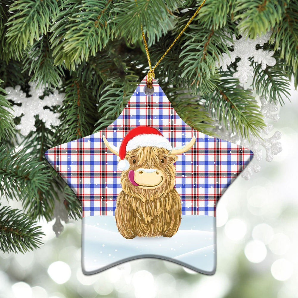 Clan Boswell Modern Tartan Christmas Ceramic Ornament Highland Cows Style LU16 Boswell Modern Tartan Tartan Ornament   