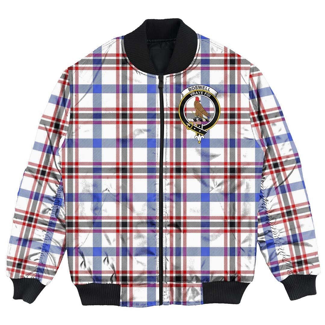 Clan Boswell Modern Tartan Crest Bomber Jacket KD71 Boswell Modern Tartan Tartan Bomber Jacket   