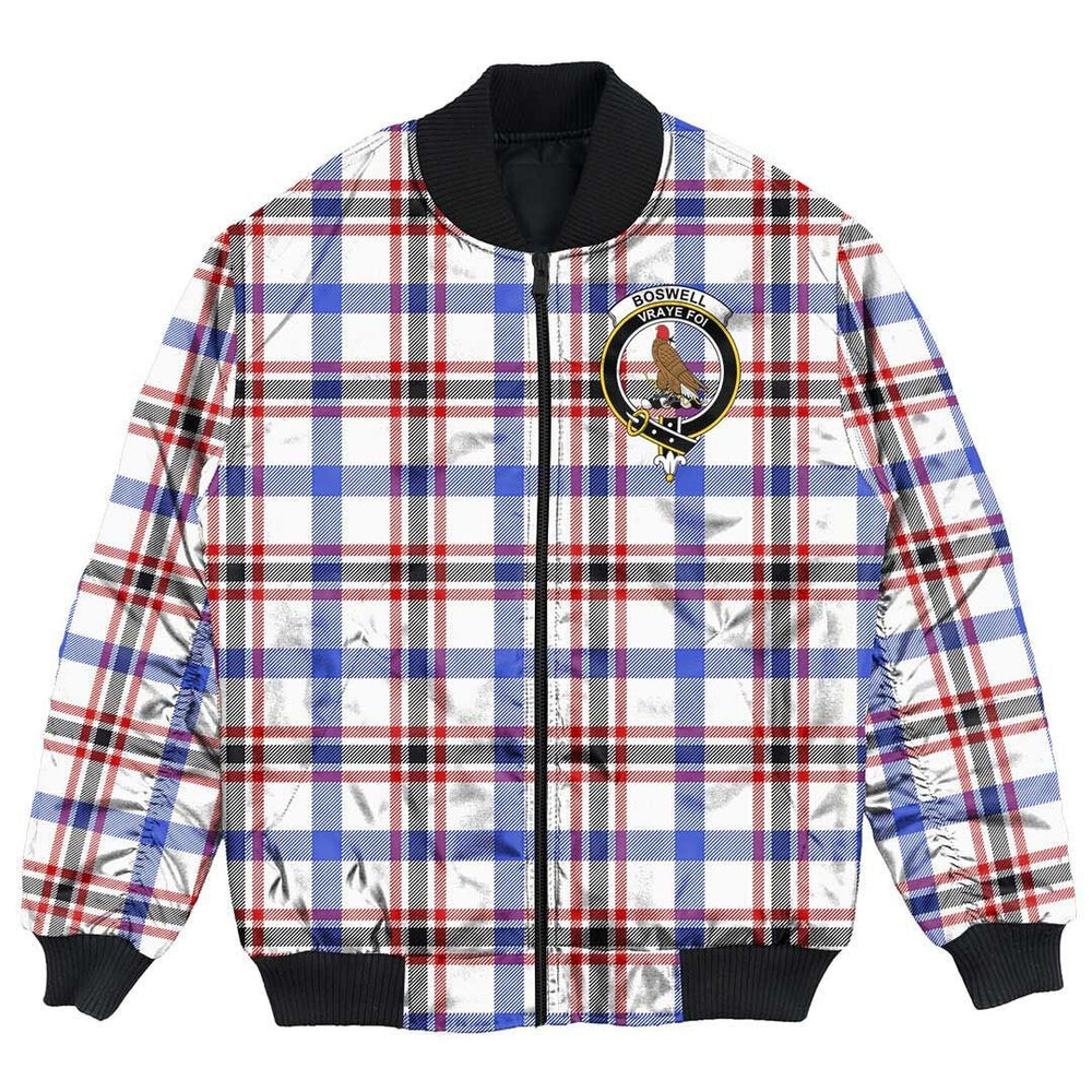 Clan Boswell Modern Tartan Crest Bomber Jacket KD71 Boswell Modern Tartan Tartan Bomber Jacket   