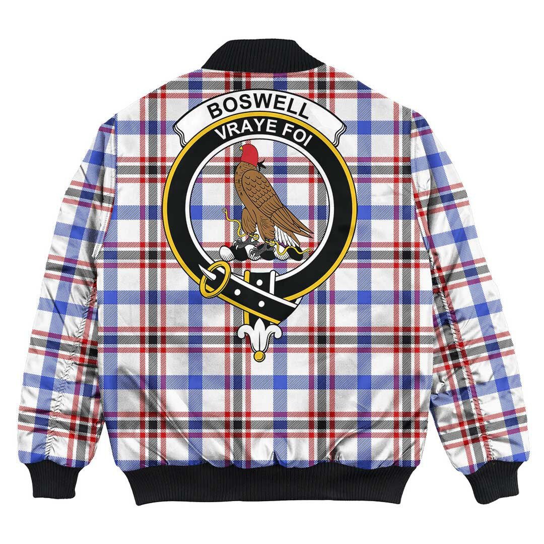 Clan Boswell Modern Tartan Crest Bomber Jacket KD71 Boswell Modern Tartan Tartan Bomber Jacket   