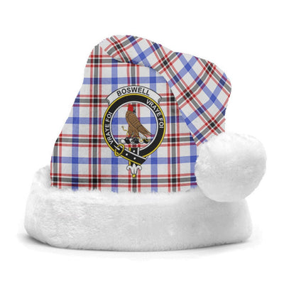 Clan Boswell Modern Tartan Crest Christmas Santa Hat