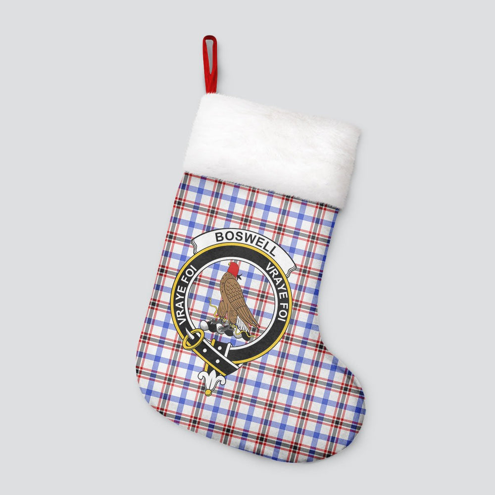Clan Boswell Modern Tartan Crest Christmas Stocking UK11 Boswell Modern Tartan Tartan Stocking   