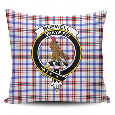 Clan Boswell Modern Tartan Crest Pillow Cover