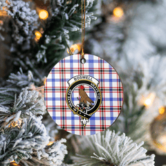 Clan Boswell Modern Tartan Crest Round Ceramic Ornament JJ29 Boswell Modern Tartan Tartan Christmas   