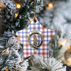 Clan Boswell Modern Tartan Crest Star Ceramic Ornament RW75 Boswell Modern Tartan Tartan Christmas   