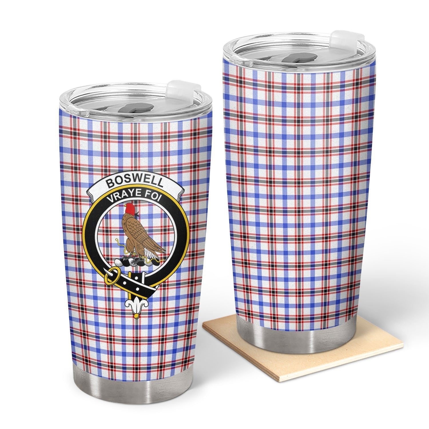 Clan Boswell Modern Tartan Crest Tumbler VR37 Clan Boswell Tartan Today   