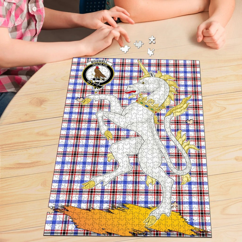 Clan Boswell Modern Tartan Crest Unicorn Scotland Jigsaw Puzzles Gift For Family SB89 Clan Boswell Tartan Today   