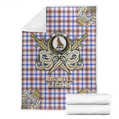 Clan Boswell Modern Tartan Gold Courage Symbol Blanket HG74 Clan Boswell Tartan Today   