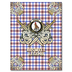 Clan Boswell Modern Tartan Gold Courage Symbol Blanket HG74 Clan Boswell Tartan Today   